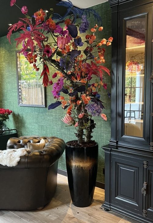 Kunst bloemenboom in felle kleuren - op maat gemaakt door STYLERZ24