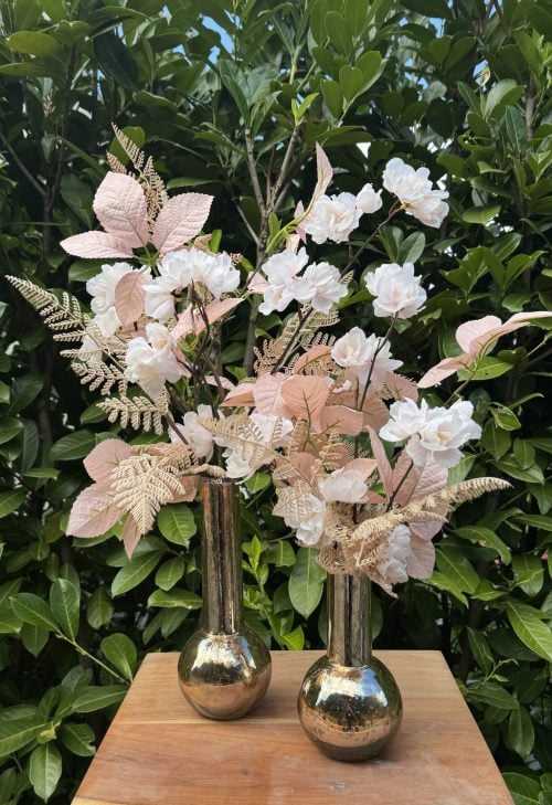 Gouden vaasjes met zijden bloemen STYLERZ24