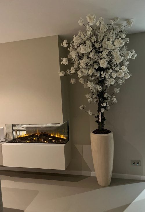 STYLERZ24 - WITTE BLOESEMBOOM BEIGE POT